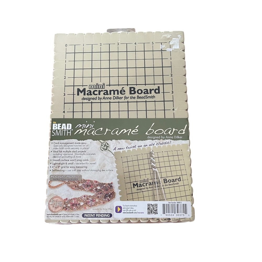 BeadSmith Mini Macrame Board Anne Dilker Jewelry Making Tool MWB10 6x9 Grid